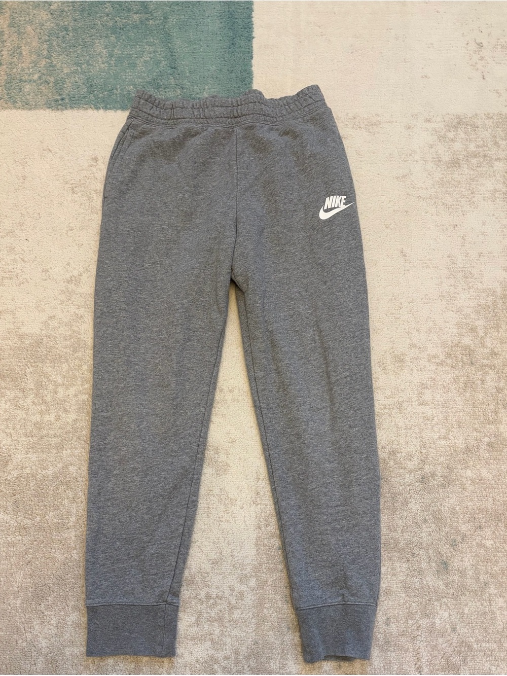 Nike Gray Kids Sweatpant Joggers with White Swoosh